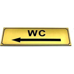 Se-Dizayn Wc Tuvalet Tabelası Sol Ok Işareti Yönlendirme Levhası 5 cm x 15