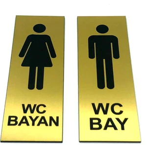 Se-Dizayn Wc Tuvalet Tabelası Bayan Bay Takım 2'li 5 cm x 15 cm