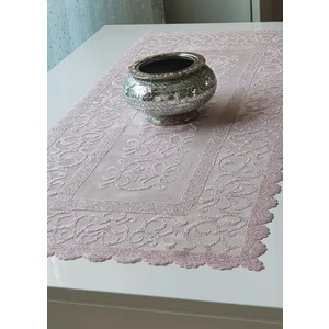 Osmanlı Desen Örme Kısa Runner Örtüsü 40 x 90 cm Pudra