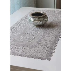 Osmanlı Desen Örme Kısa Runner Örtüsü 40 x 90 cm Gri