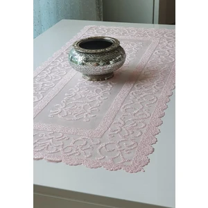 Osmanlı Desen Örme Kısa Runner Örtüsü 40 x 90 cm Pembe