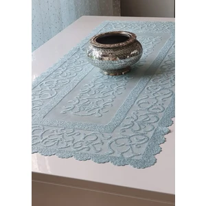 Osmanlı Desen Örme Kısa Runner Örtüsü 40 x 90 cm Mavi