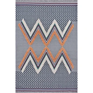 Rugs Modern 4004 Boho İskandinav Stil Rustik Lacivert Kilim