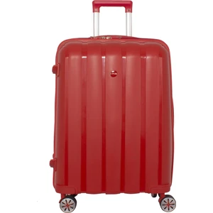 Mçs Lüx Kırılmaz Kırmızı Büyük Boy Pp Valiz - V305