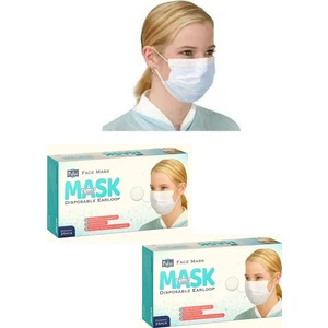 Tek Kullanımlık Full Ultrasonik Cerrahi Maske 3 Katlı Burun Telli 50 Adet 2 Kutu