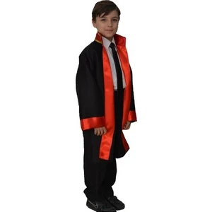 Rengarenk Kostüm  Hakim & Yargıç Cübbesi - Çocuk Meslek Kostümü