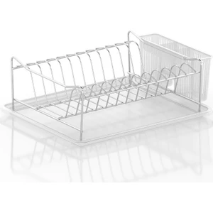 Teknotel Tek Katlı Tabaklık Bulaşıklık Krom+Şeffaf KB014
