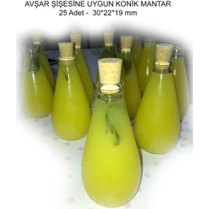 Avşar Soda Cam Şişesine Uyumlu 25 Adet Konik Mantar Tıpa 30*22*19
