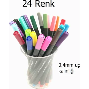 Fineliner 24 Renk Bardaklı Set 0.4 mm