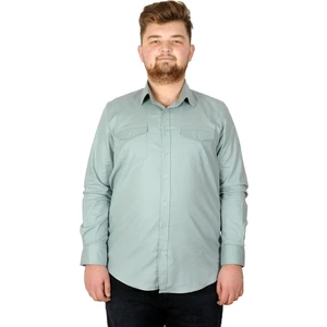 Büyük Beden Erkek Gömlek  Gabardin  20360 Su Yeşili
