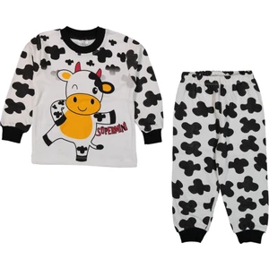 Matrak Bebek Sevimli Inek Baskılı Bebek Boy Pijama Takımı