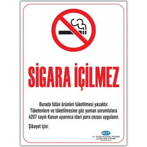 4K Medya Sigara Içilmez 50X70 Folyo