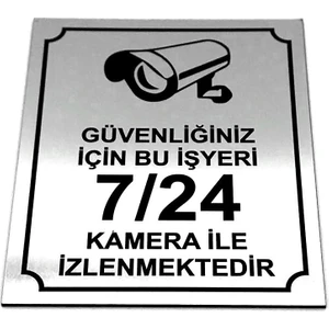 Se-Dizayn Güvenliğiniz Için Bu Işyeri 7-24 Kamera 13 CM X 16 CM Xl