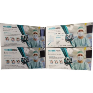 Med 3.0 Mask  Yumuşak Elastik Bantlı Melt Blown Tabanlı Telli Ultrasonik Cerrahi Maske A.yeşil 4 Kutu  200 Adet