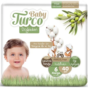 Baby Turco Doğadan 6 Numara Xlarge 16-25 kg 40 Adet