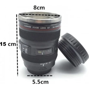 Kamera Lens Objektif Görünümlü Termos Kupa Bardak