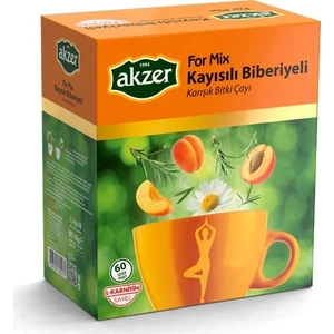 2 Adet Akzer Kayısılı Biberiyeli Karışık Bitki Çayı 120 Süzen Poşet