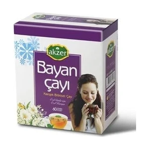 2 Adet Akzer Bayan Çayı Karışık Bitkisel Çay 120 Süzen Poşet