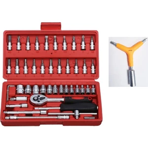 Makroyapı 46 Parça Lokma Takımı 1/4 Mini Lokma Seti + T 13 Lokma