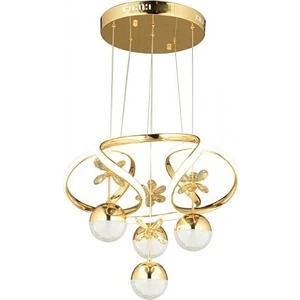 Luxury Modern Sarkıt Toplu Kelebekli LED Avize Gold Sarı BURENZE672