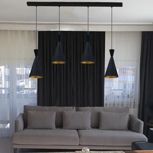 Dörtlü Siyah Ince Avize