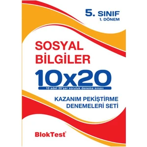 Tudem Yayınları Bloktest 5. Sınıf Sosyal 10x20 Kazanım Pekiştirme Denemeleri 1. Dönem