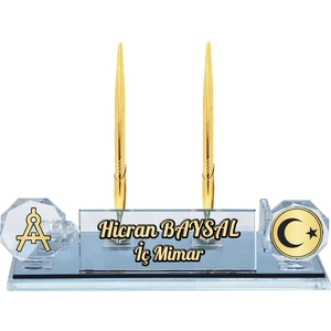 Sentez Masa Üstü İsimlik Kişiye Özel Mimara Masa İsimliği