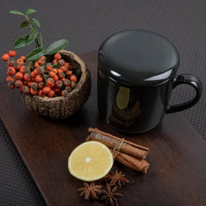 GÜRAL PORSELEN 3 PARÇA BONE SÜZGEÇLİ BİTKİ ÇAYI BARDAĞI - SİYAH