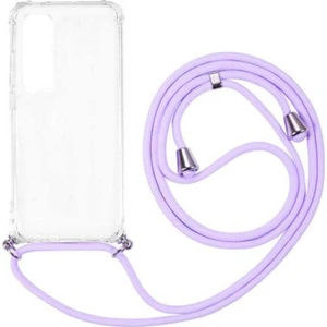 Case 4U Xiaomi Mi Note 10 Lite Kılıf Boyuna Askılı İpli Silikon Arka Kapak X-Rop Mor