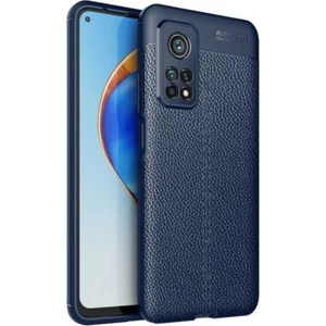 Case 4U Xiaomi Mi 10T Kılıf Rugan Armor Deri Görünümlü Yüksek Kalite Silikon Niss Lacivert