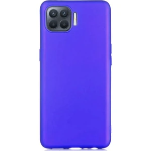 Case 4U Oppo Reno 4 Lite Kılıf Klasik Mat Renkli Yumuşak Premier Silikon Mavi