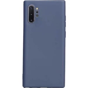 Case 4U Samsung Galaxy Note 10 Plus Kılıf Klasik Mat Renkli Yumuşak Premier Silikon Lacivert