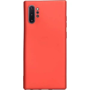 Case 4U Samsung Galaxy Note 10 Plus Kılıf Klasik Mat Renkli Yumuşak Premier Silikon Kırmızı