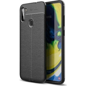 Case 4U M11 Kılıf Rugan Armor Deri Görünümlü Yüksek Kalite Silikon Niss Siyah