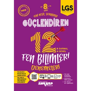 Ankara Yayıncılık 8.Sınıf  Fen Bilimleri Güçlendiren Denemeleri - 12 Adet