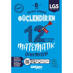 Ankara Yayıncılık 8.Sınıf  Matematik Güçlendiren Denemeleri - 12 Adet