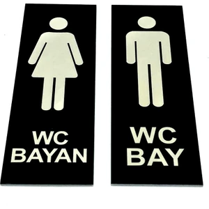 Se-Dizayn Wc Tuvalet Tabelası Bayan Bay Takım 2 Adet Kapı Yönlendirme Levha