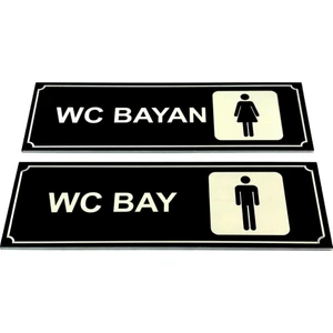 Se-Dizayn Wc Tuvalet Tabelası Bayan Bay Takım 2 Adet Kapı Yönlendirme Levha