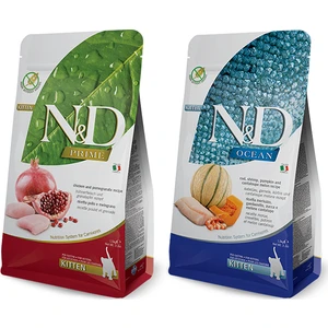 N&d Tahılsız Kitten Tavuklu Yavru Kedi Maması 1,5 kg ve N&d Tahılsız Balkabaklı Morina Balıklı Yavru Kedi Maması 1,5 kg