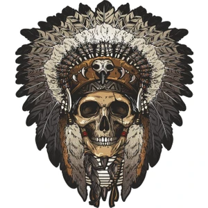 Sticker Fabrikası Kurukafa Kızılderili Kuru Kafa Sticker 00555