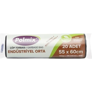 ÇÖP TORBASI POLMİX ENDÜSTİRİYEL ORTA 150 GRAM 55X60 SİYAH 1 PAKET
