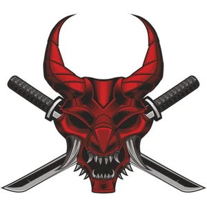 Sticker Fabrikası Samurai Kılıç Kurukafa Kuru Kafa Kurukafa Sticker 00475