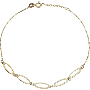 Gençtaş Kuyumculuk Beşli Modern ve Şık Oval Halkalar 14 Ayar Altın Bileklik