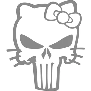 Sticker Fabrikası Dişi Punisher Kurukafa Kuru Kafa Sticker 00528