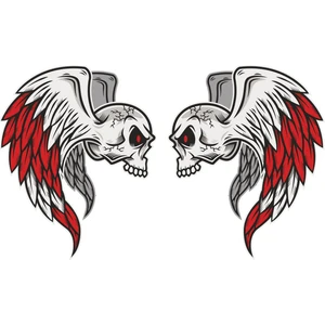 Sticker Fabrikası Kanatlı Kurukafa Kuru Kafa Sticker 00529