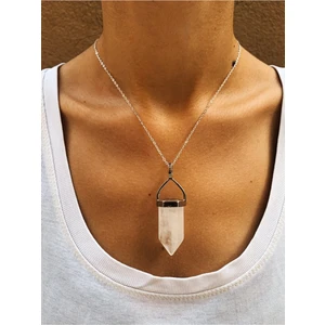 Manana Atelier Natural Stone Collection - Kristal Kuvars Pandül Kolye (Büyük)
