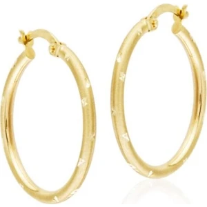 Sembol Gold 14 Ayar Altın Halka Küpe 2,5 cm