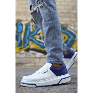 CH075 İpekyol Beyaz Taban Erkek Ayakkabı Beyaz / Saks