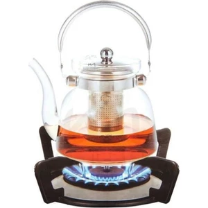 Isıya Dayanıklı Cam Demlik Porselen Saplı 900 Ml.