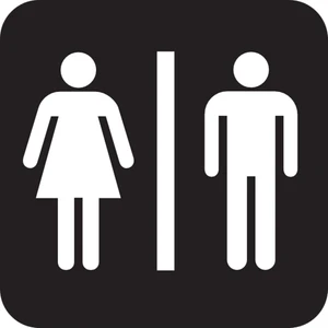 Wc Tuvalet Siyah Beyaz Ikon Sticker